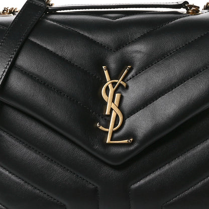 Saint Laurent Calfskin Y Quilted Monogram Small Loulou Chain Satchel Black 8 of 11