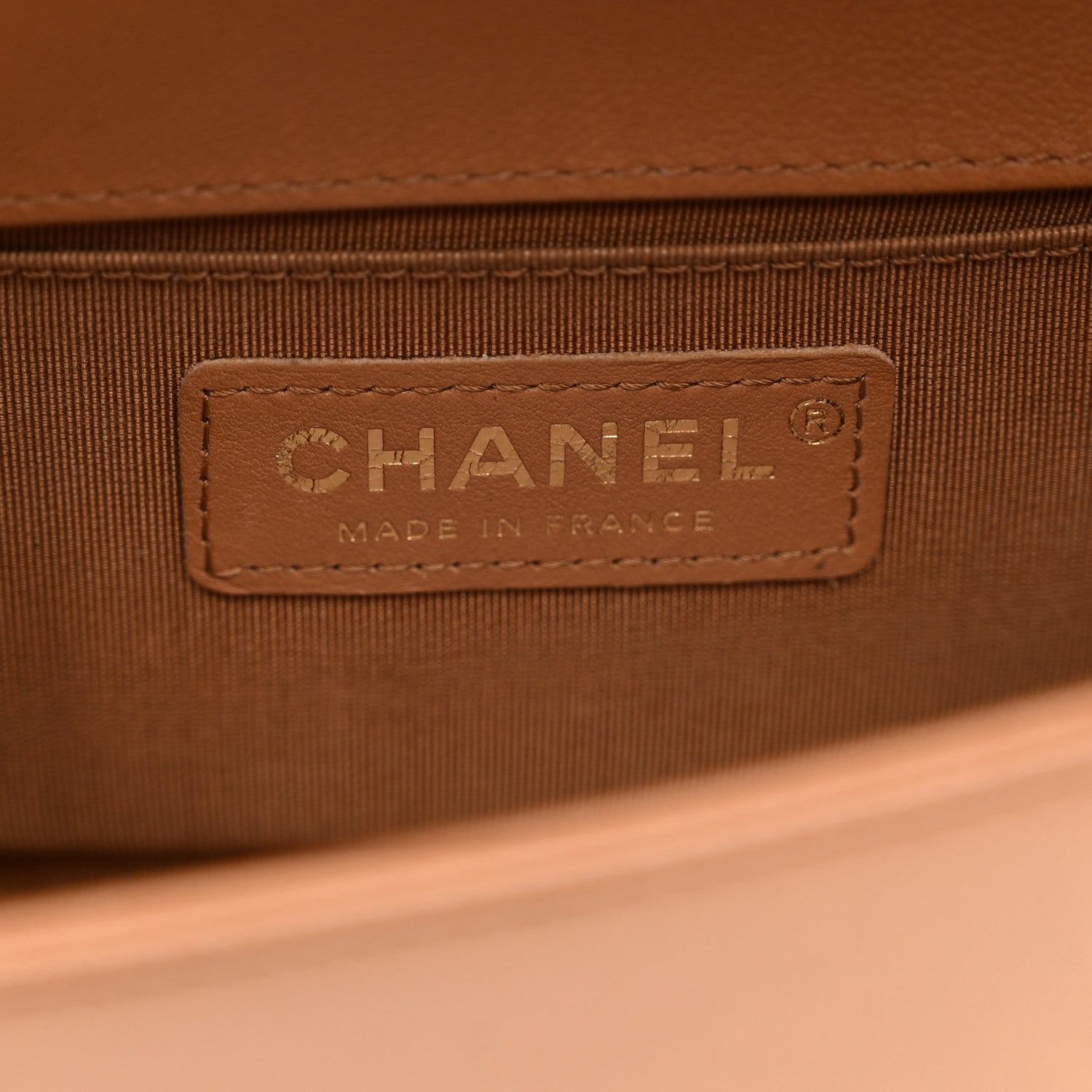 Chanel Calfskin Chevron Quilted Small Boy Flap Dark Beige 6 of 14