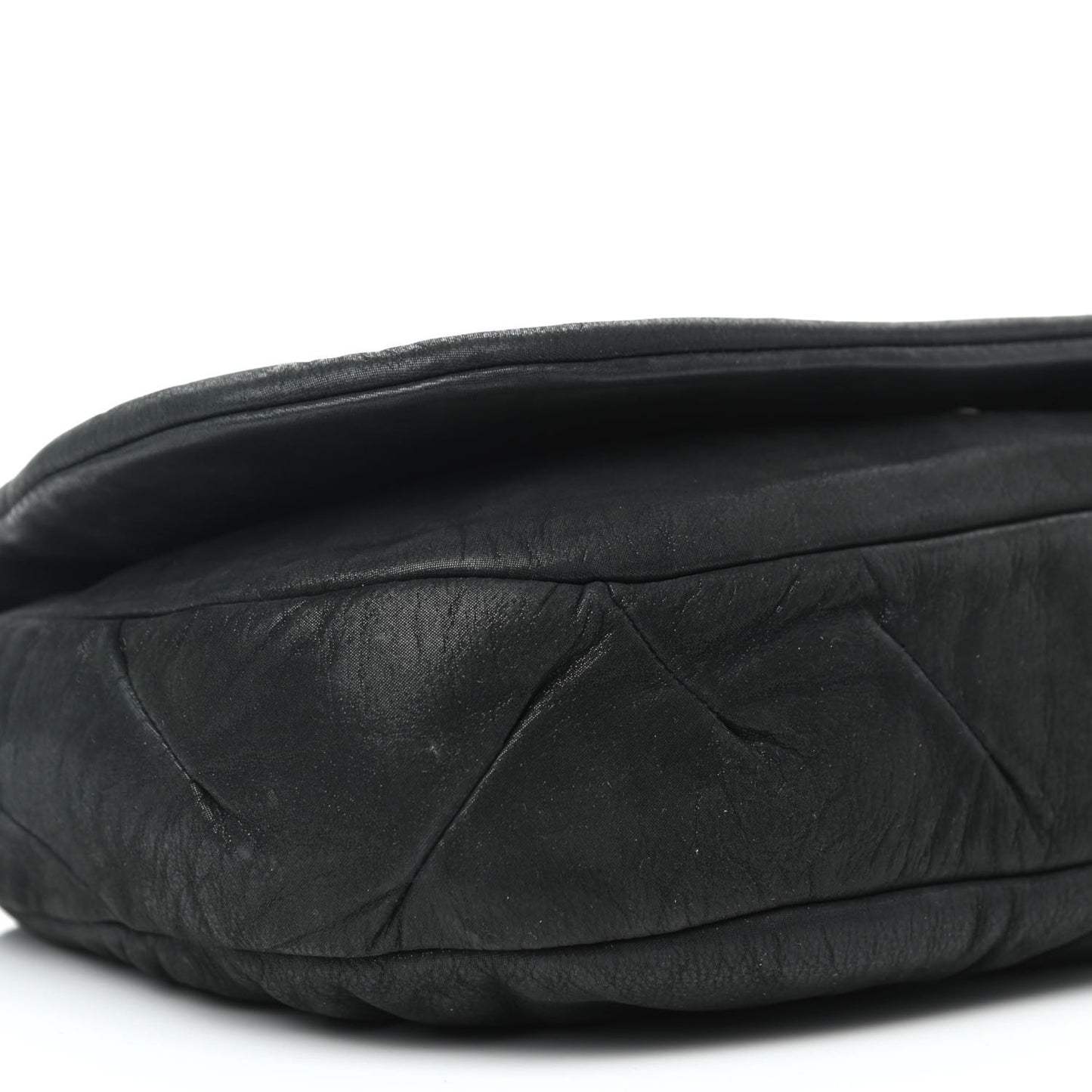 Iridescent Calfskin Glint Flap Black