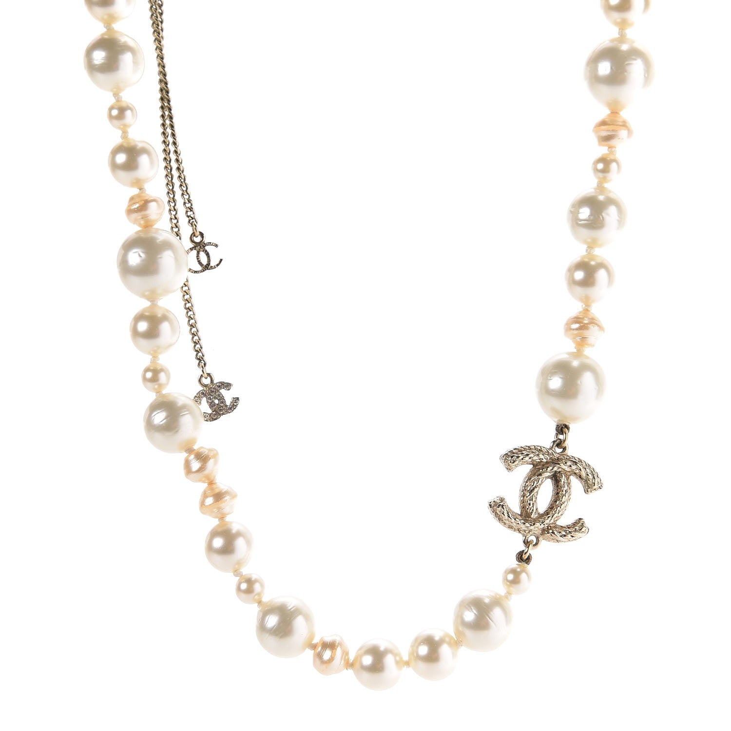 Chanel Pearl CC Short Necklace Gold 1 of 7