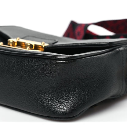 Miu Miu Goatskin Madras Crossbody Bag Black 9 of 9