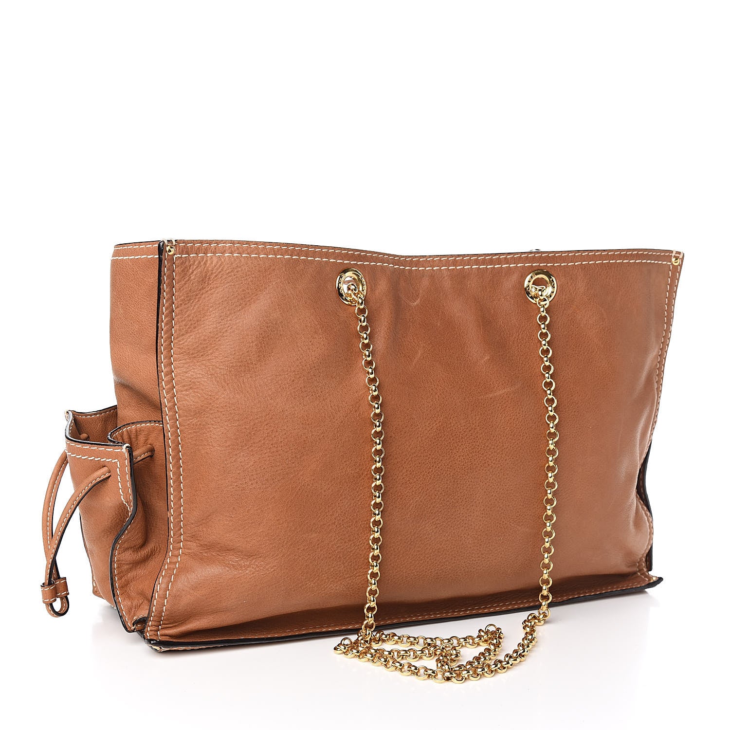 Loewe Nappa Chain Logo Shopper Tote Tan 3 of 10