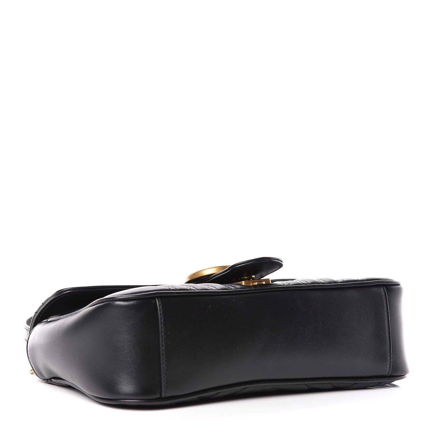 Gucci Calfskin Matelasse Small GG Marmont Shoulder Bag Black 4 of 10