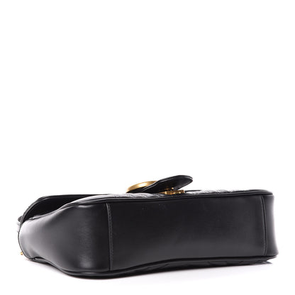 Gucci Calfskin Matelasse Small GG Marmont Shoulder Bag Black 4 of 10