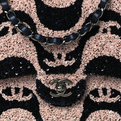 Chanel Sequin Medium Flap Blue Pink 7 of 9