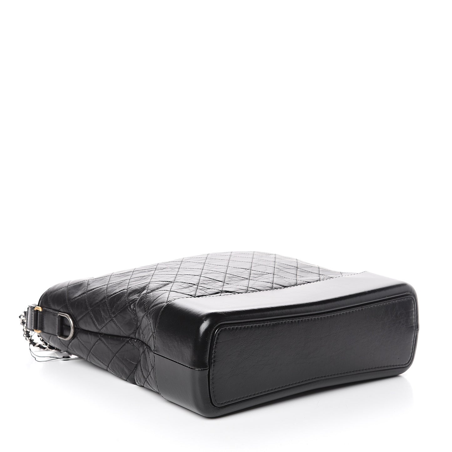 Aged Calfskin Quilted Maxi Gabrielle Hobo Black