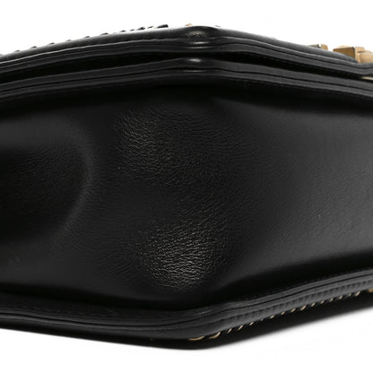 Chanel Calfskin Quilted Medium Boy Top Handle Flap Black 9 of 10