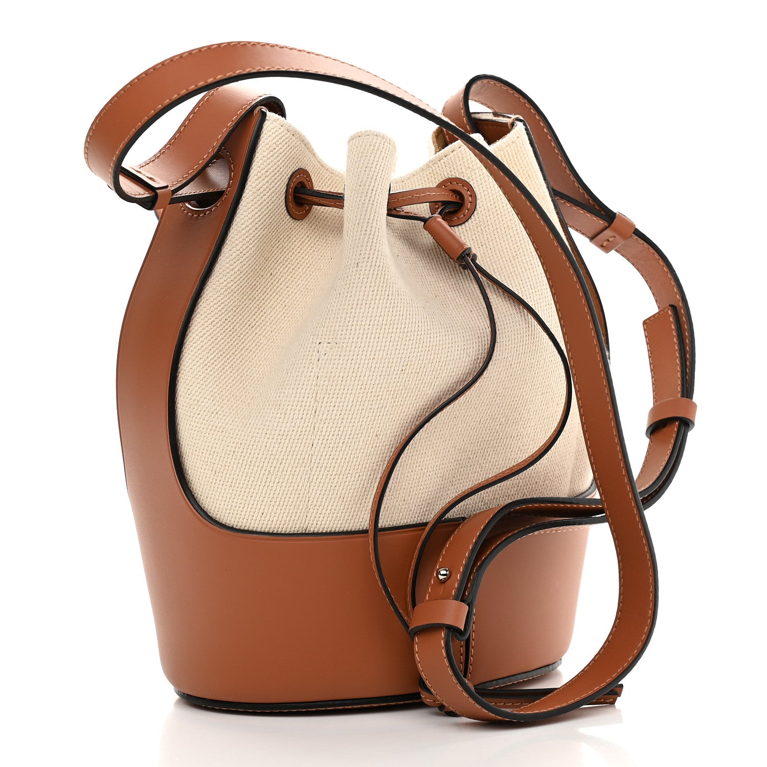 Loewe Canvas Calfskin Balloon Bucket Bag Ecru Tan 3 of 9