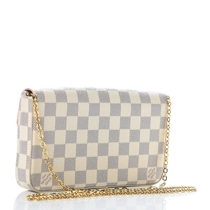 Louis Vuitton Damier Azur Pochette Felicie Chain Wallet Rose Ballerine 4 of 16