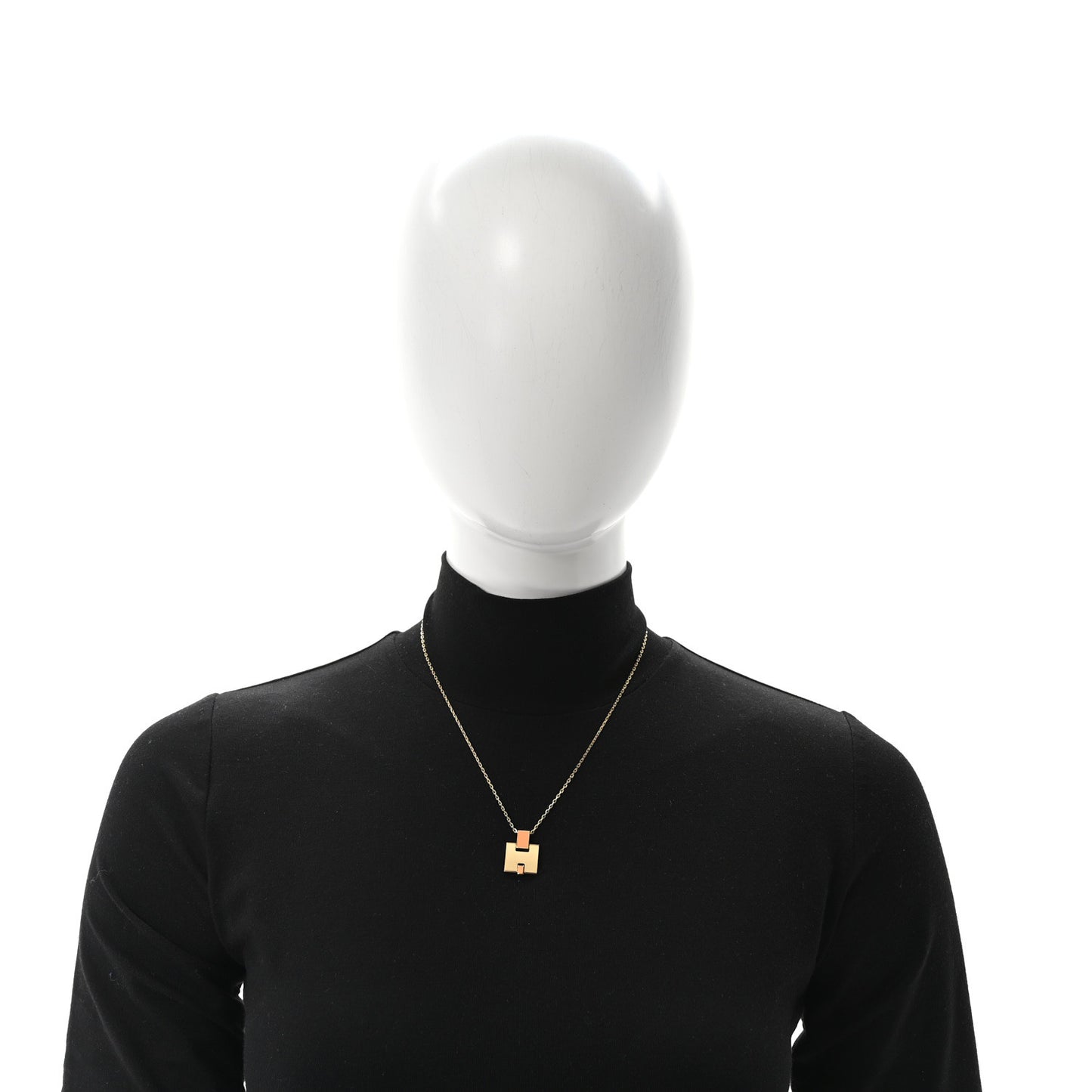 Gold Plated Lacquered Eileen Pendant Necklace Rose Dragee