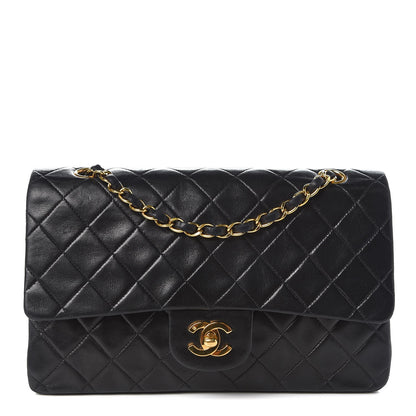 Chanel Lambskin Quilted Medium Double Flap Black 1 of 9