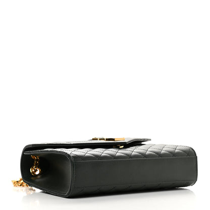 Saint Laurent Grain De Poudre Textured Mixed Matelasse Medium Triquilt Monogram Satchel Vert Fonce 4 of 9