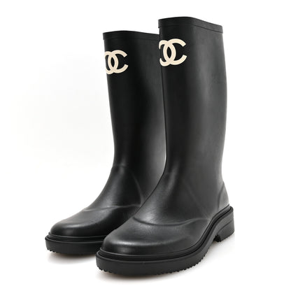 Chanel Caoutchouk CC High Boots 40 Black 4 of 9
