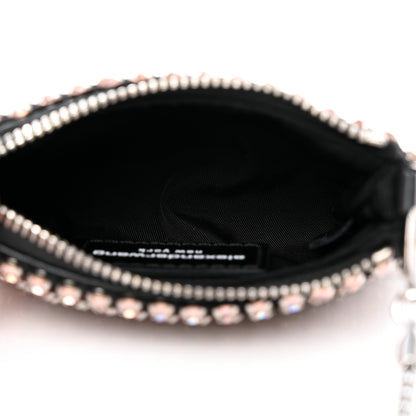 Alexander Wang Mesh Crystal Rhinestone Nano Heiress Shoulder Bag Black Pink 6 of 10