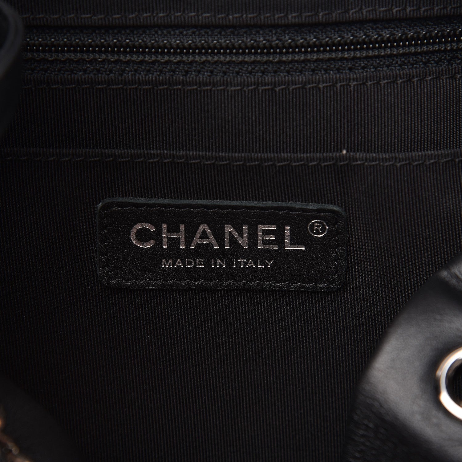 Chanel Lambskin Chevron Small Urban Spirit Drawstring Bag Black 6 of 7