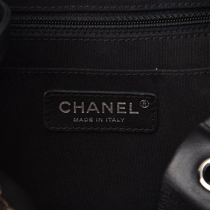 Chanel Lambskin Chevron Small Urban Spirit Drawstring Bag Black 6 of 7