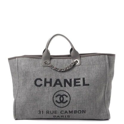 Chanel Canvas Large Deauville Tote Grey 1 of 8