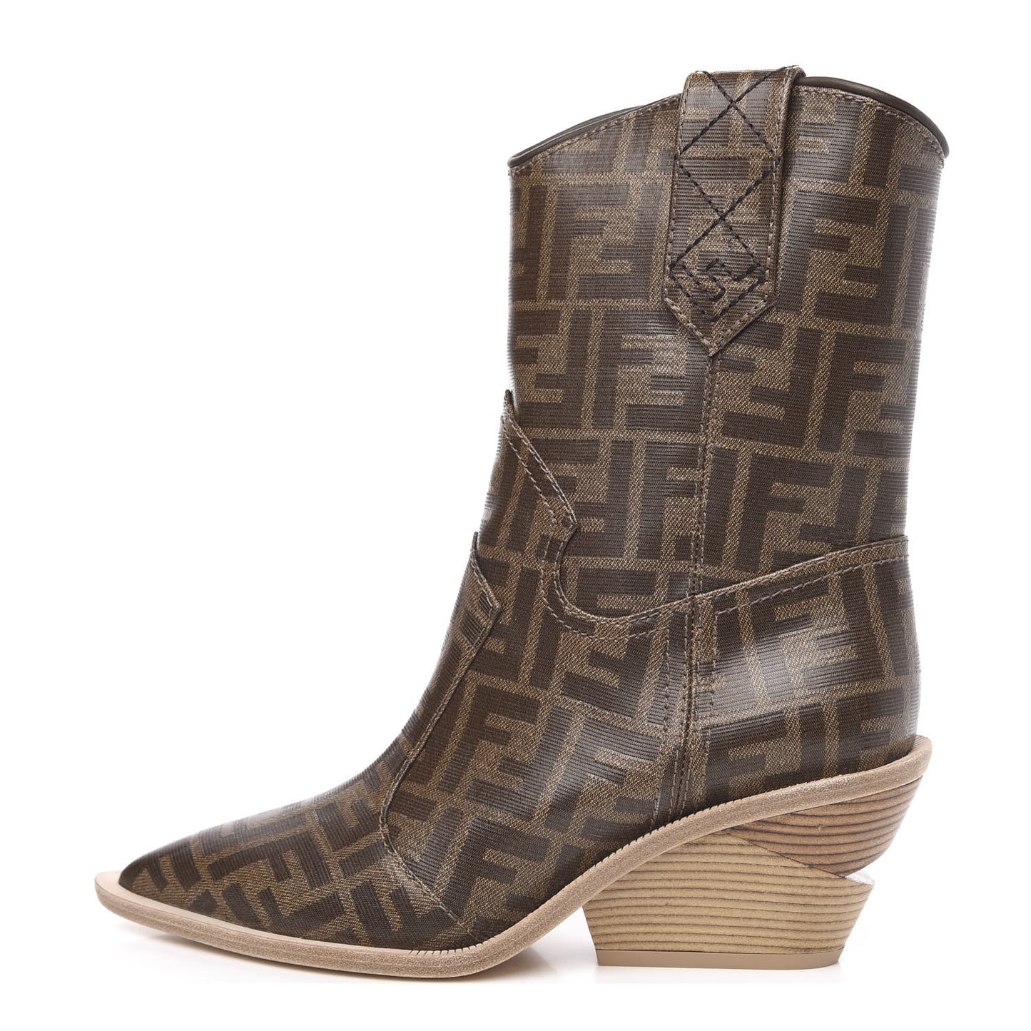 Glazed Fabric FF 1974 Cutwalk Ankle Boots 36.5 Mogano Panna