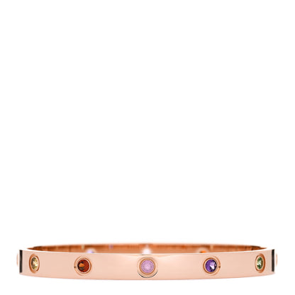 Cartier 18K Pink Gold Sapphire Garnet Amethyst LOVE Bracelet 17 2 of 7