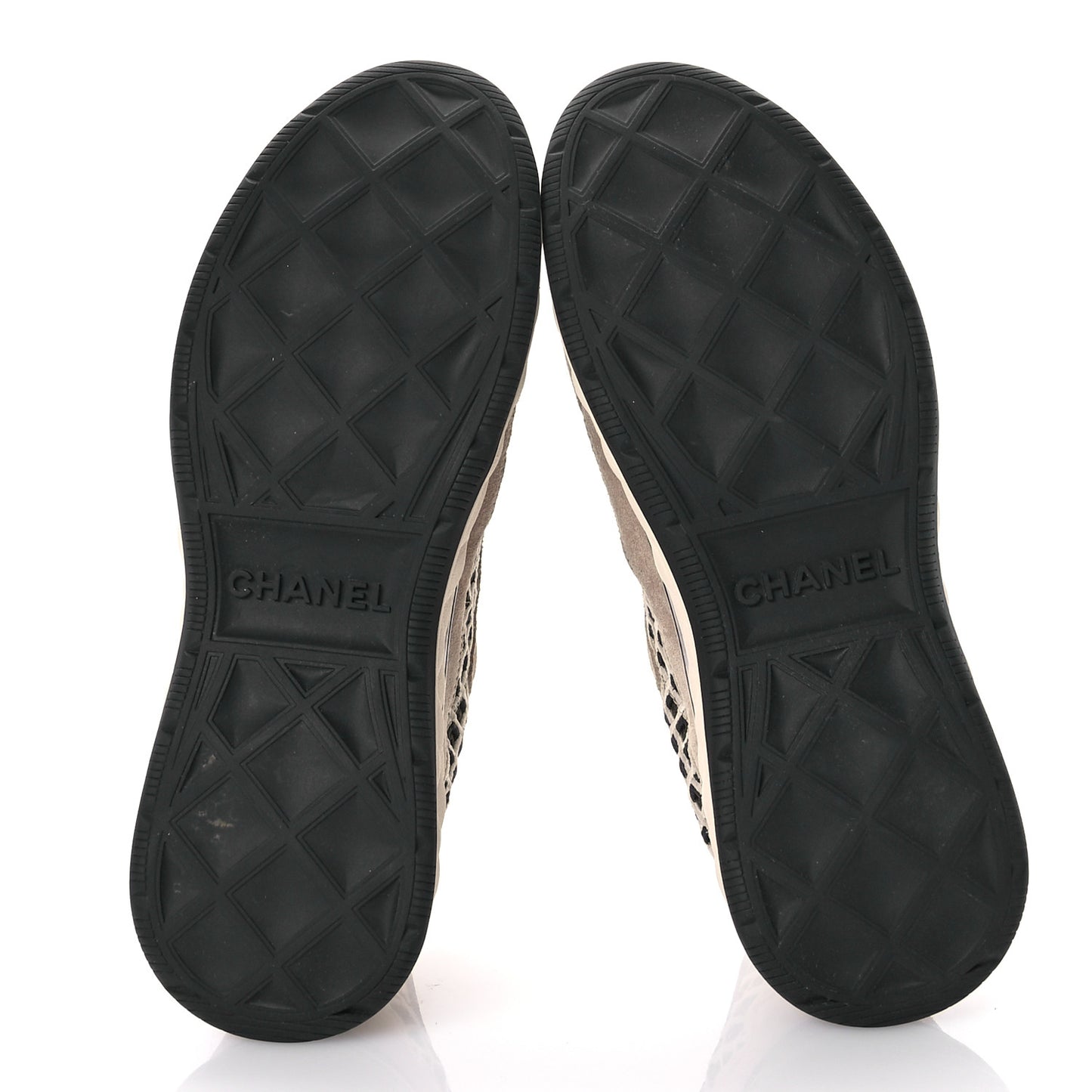 Suede Calfskin Embroidered CC Sneakers 41 Beige Black