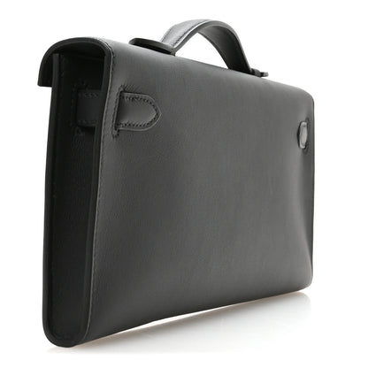 Hermes Swift Kelly Cut Clutch Pochette Black 3 of 8