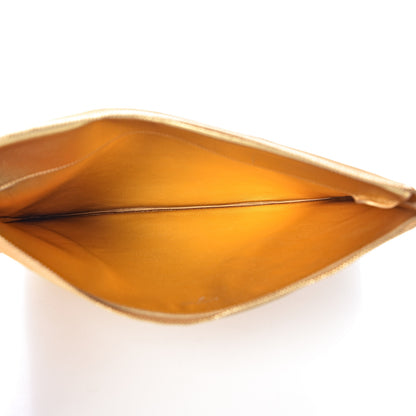Celine Metallic Lambskin Bi-Color Coeur Ipad Clutch Gold 5 of 10