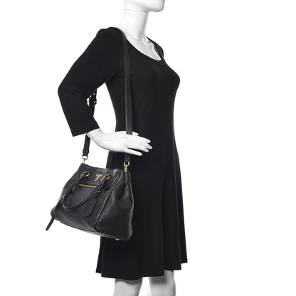 Prada Vitello Phenix Shopping Bag Black 2 of 23