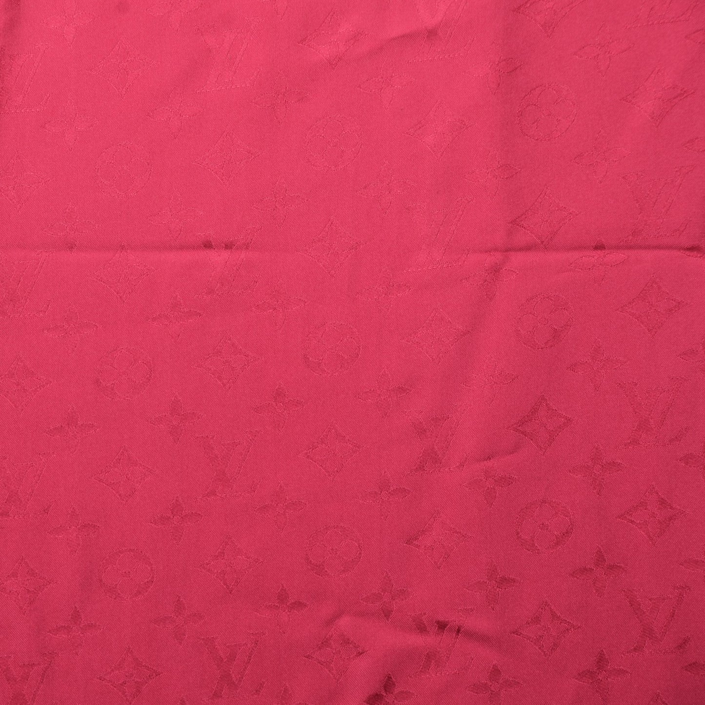 Silk Monogram Butterfly Square Shawl Fuchsia