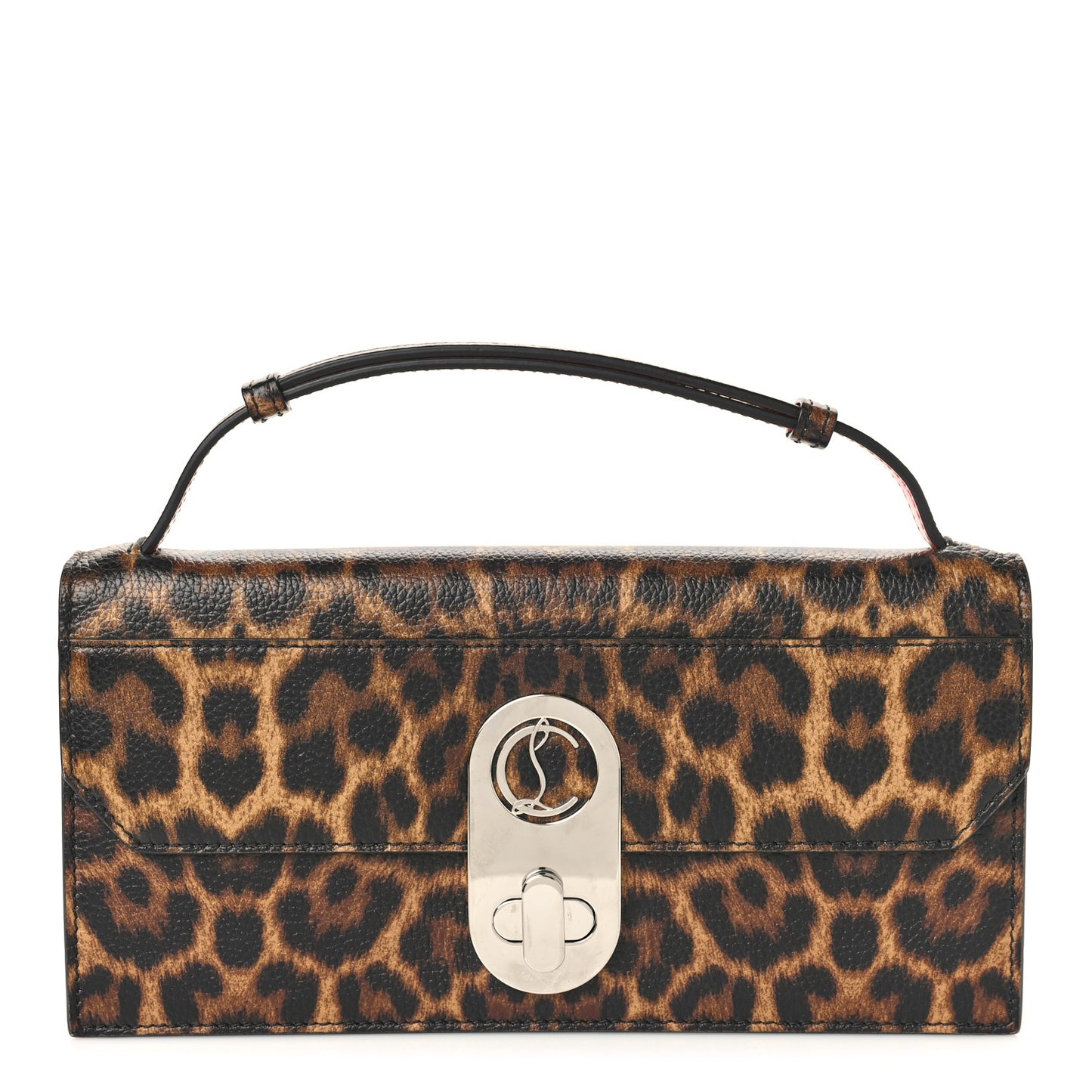 Calfskin Leopard Elisa Baguette Brown
