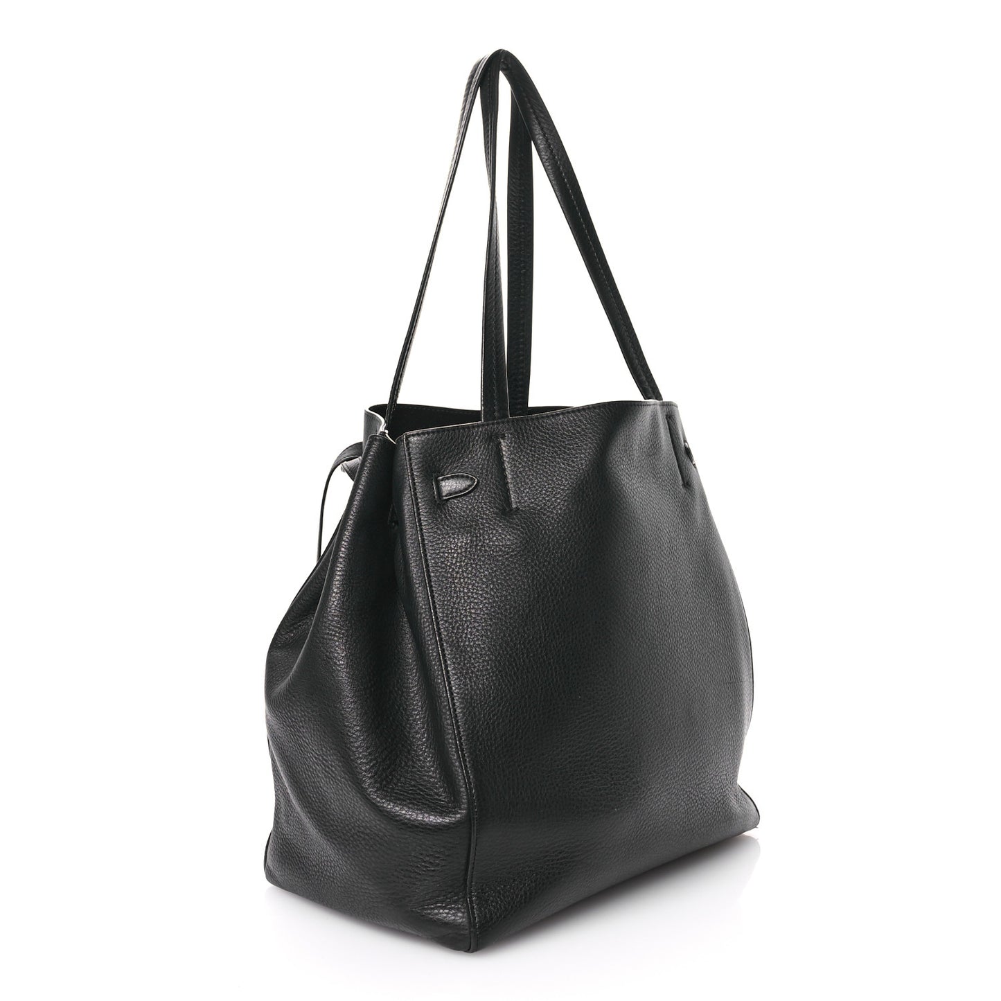 Soft Grained Calfskin Small Belt Cabas Phantom Black