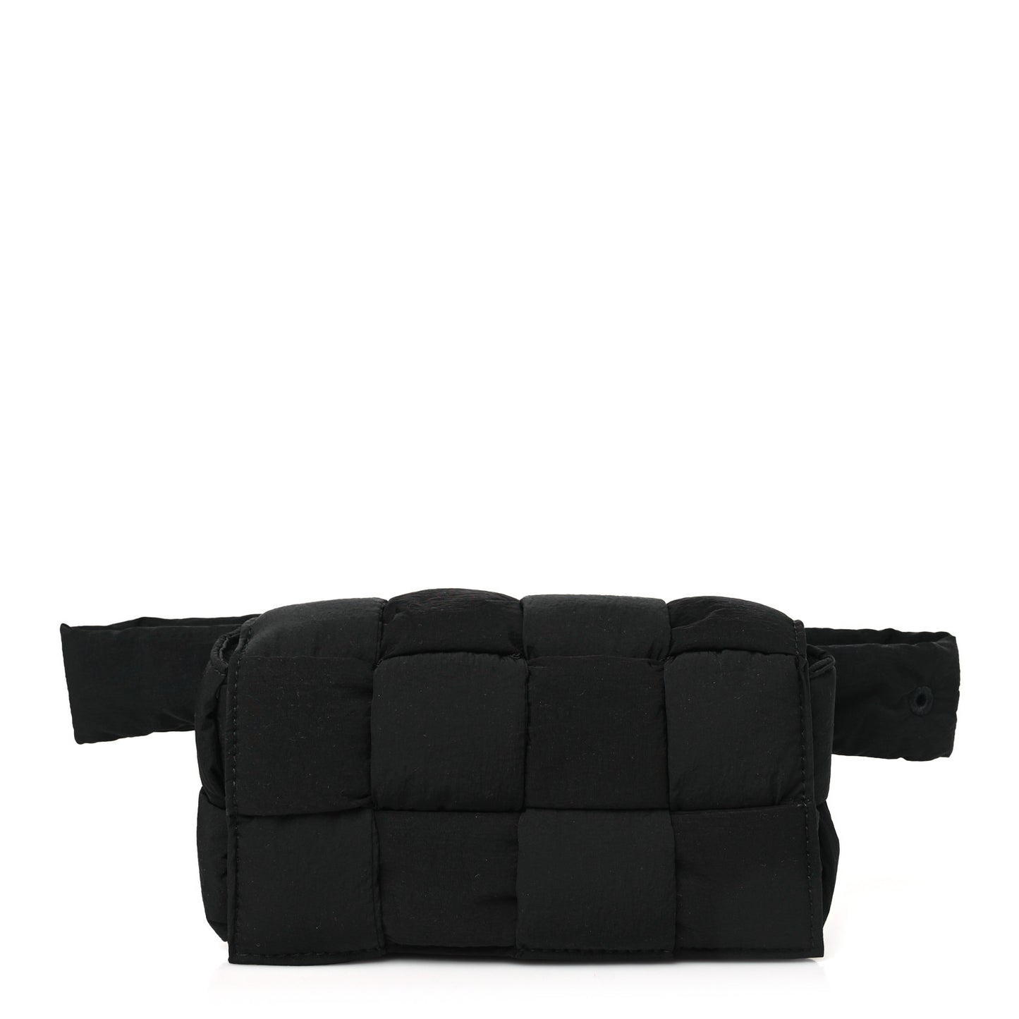 Nylon Intrecciato Padded Tech Mini Cassette Belt Bag Black