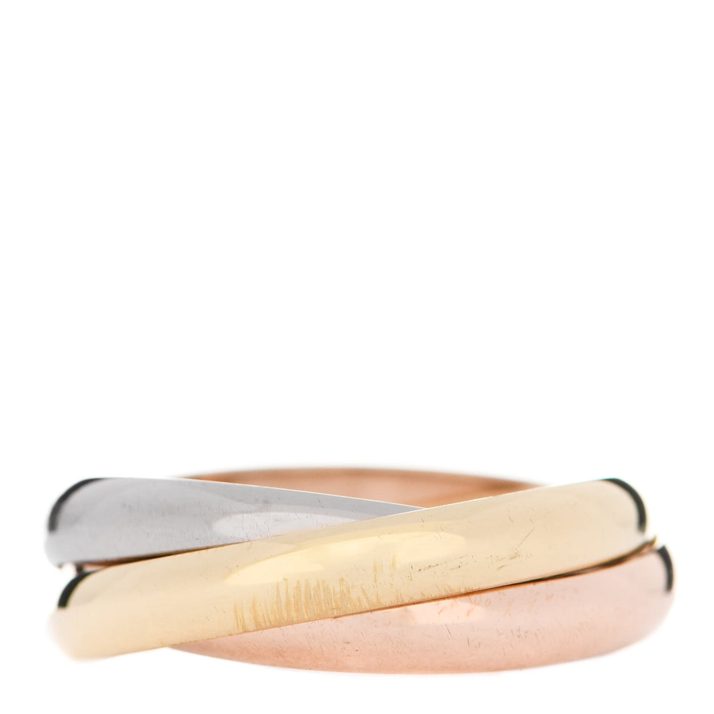 18K Pink Yellow White Gold Small Trinity Ring 53 6.5