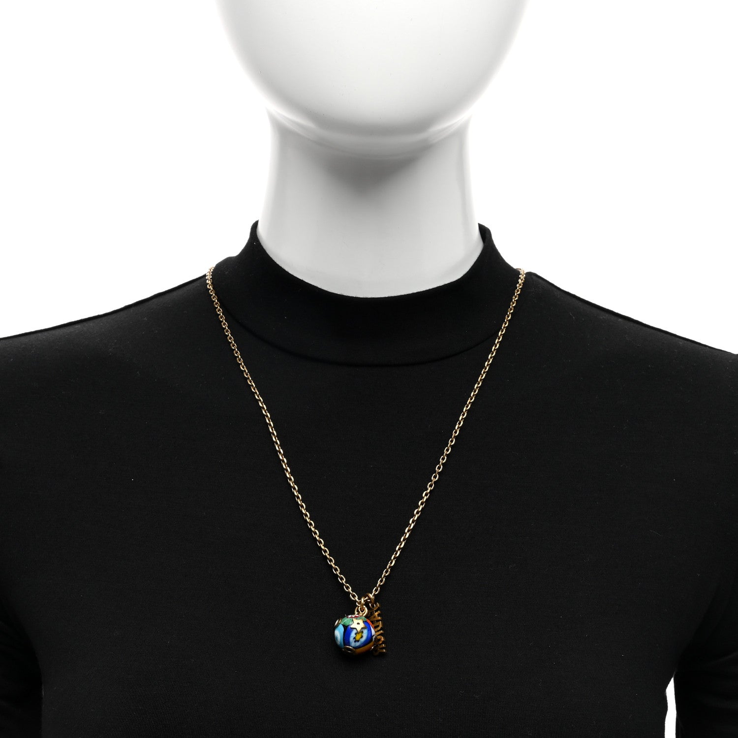 Christian Dior Metal J'adior D-Murrine Necklace Aged Gold Multicolor 2 of 4