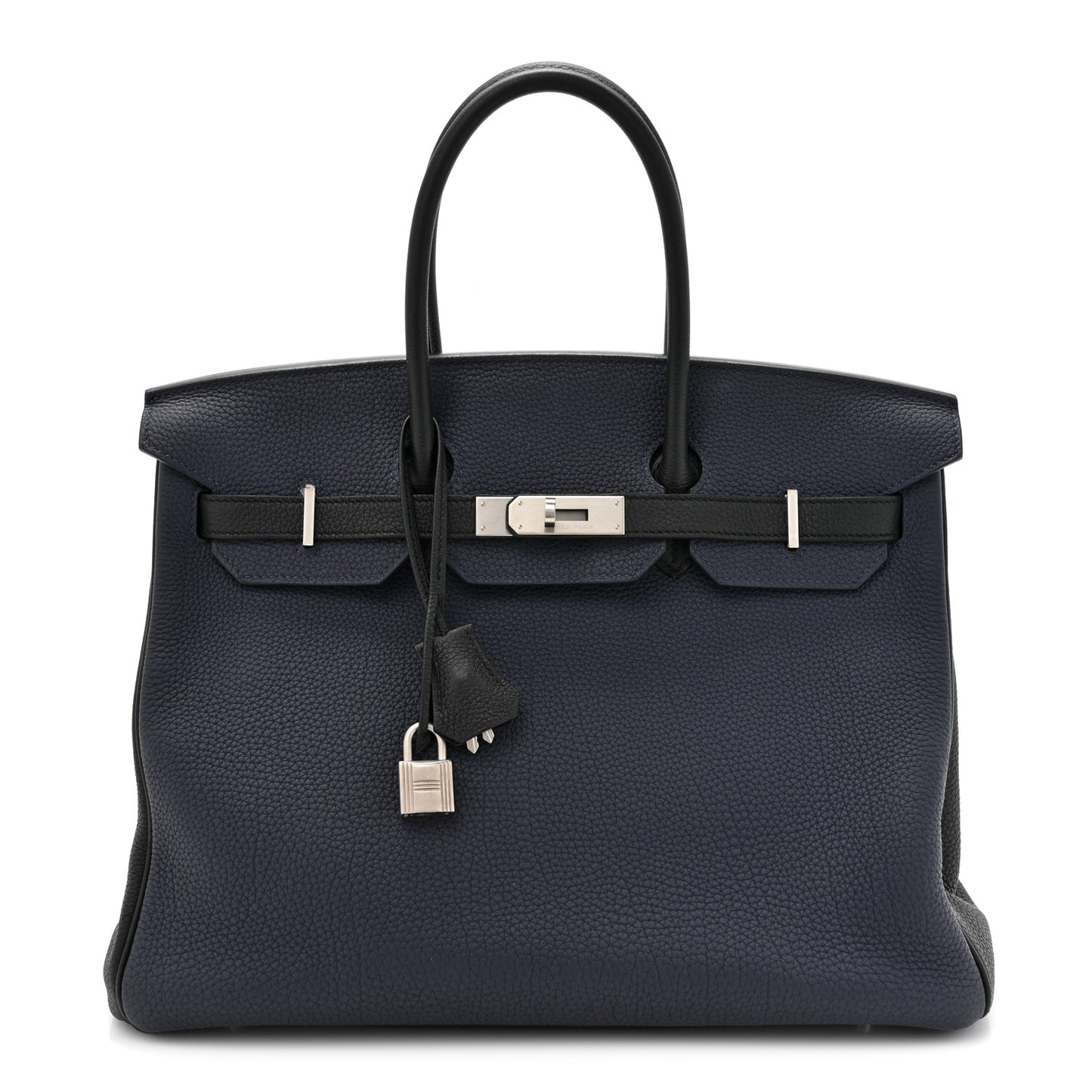 Togo Bi-Color Horseshoe Birkin 35 Bleu Nuit Black