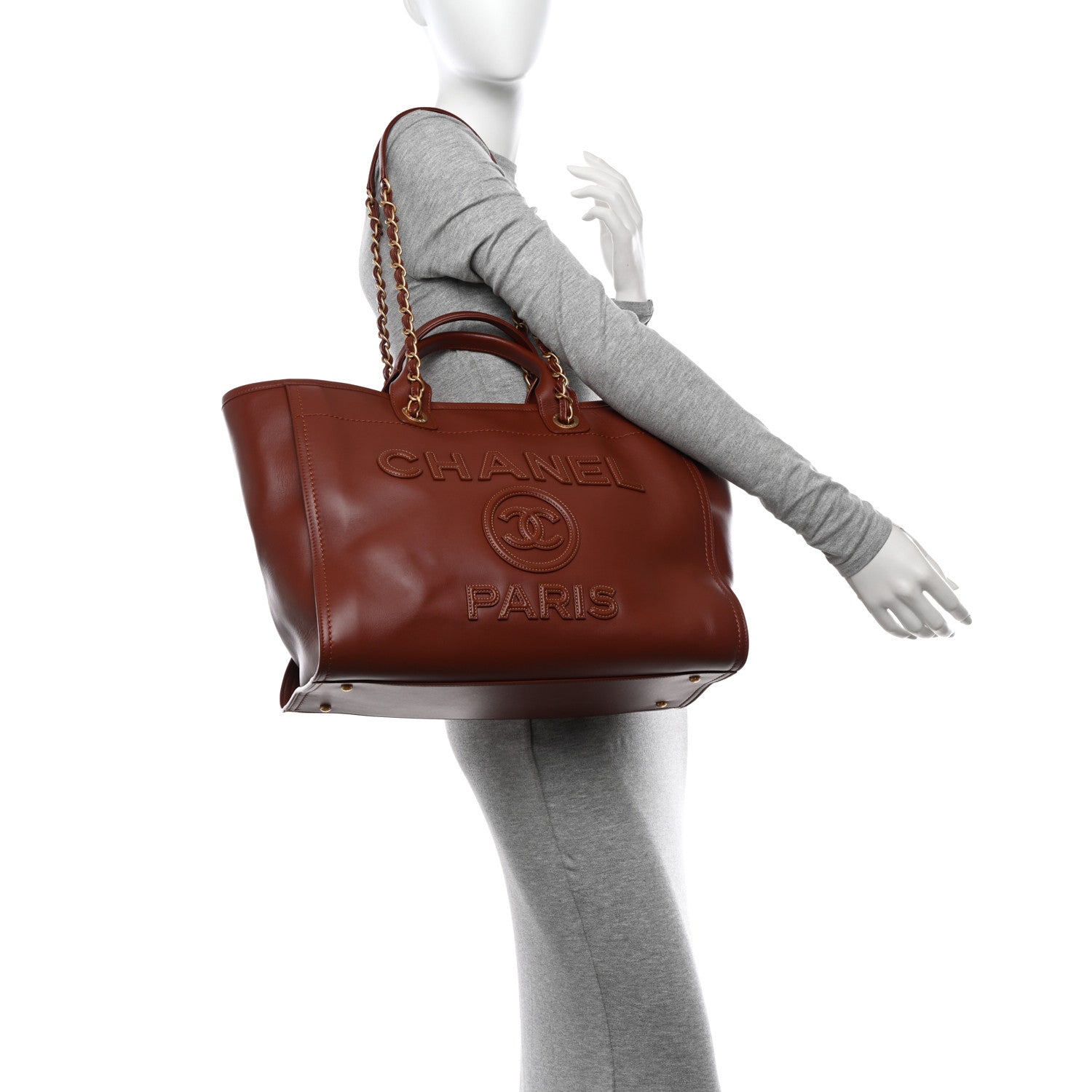 Chanel Calfskin Medium Deauville Tote Brown 2 of 12