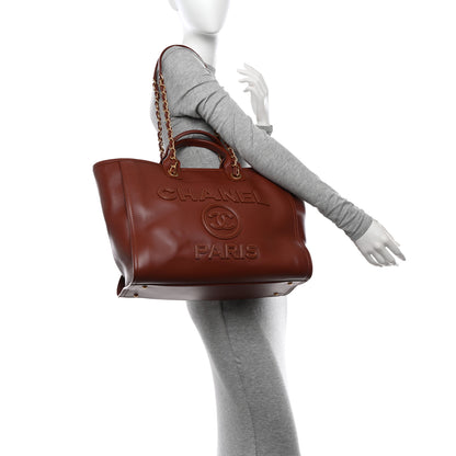 Chanel Calfskin Medium Deauville Tote Brown 2 of 12