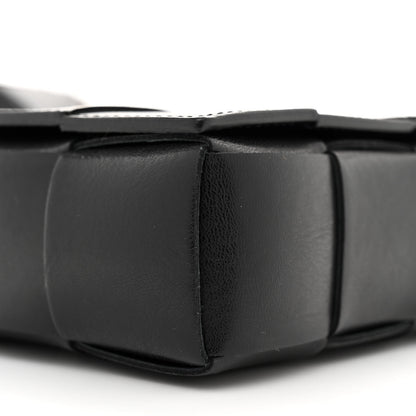 Bottega Veneta Calfskin Maxi Intreccio Cassette With Strap Bag Black 8 of 9