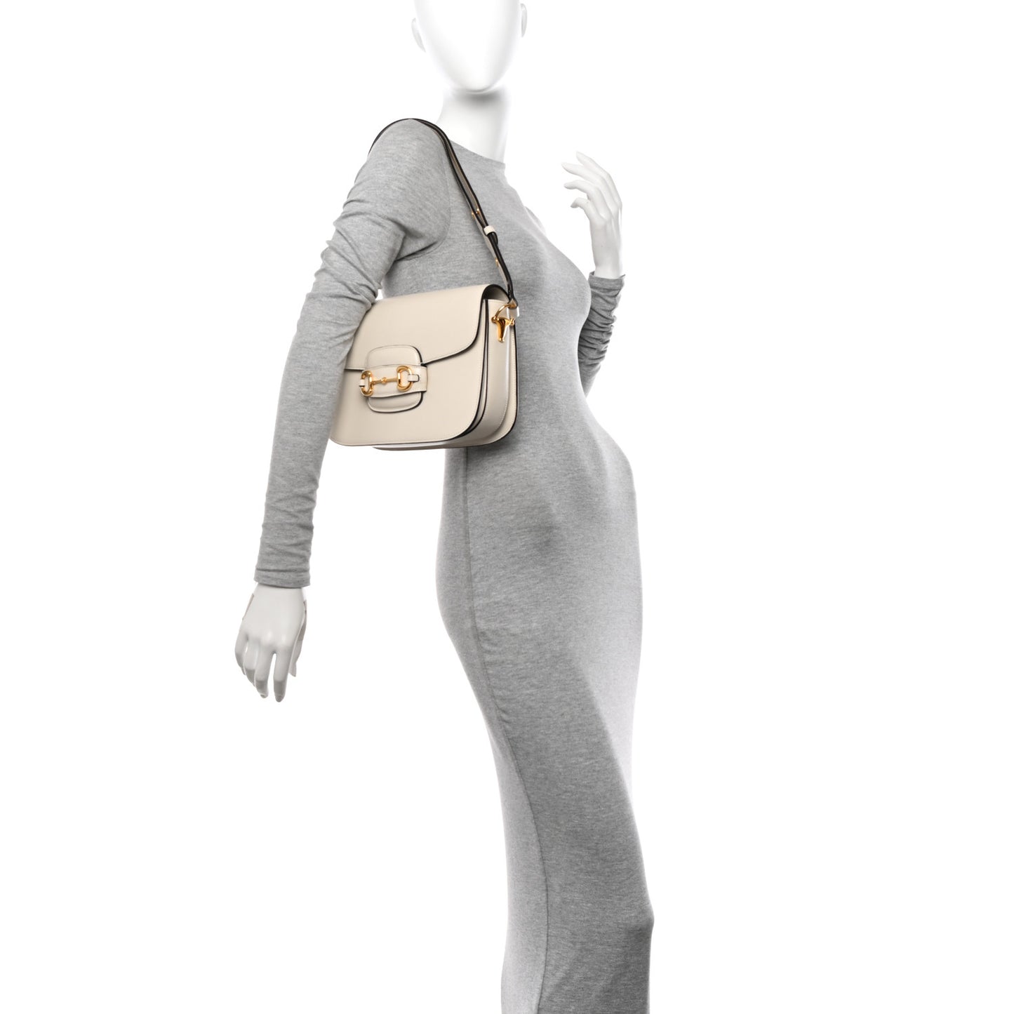 Azalea Calfskin Horsebit 1955 Shoulder Bag Mystic White