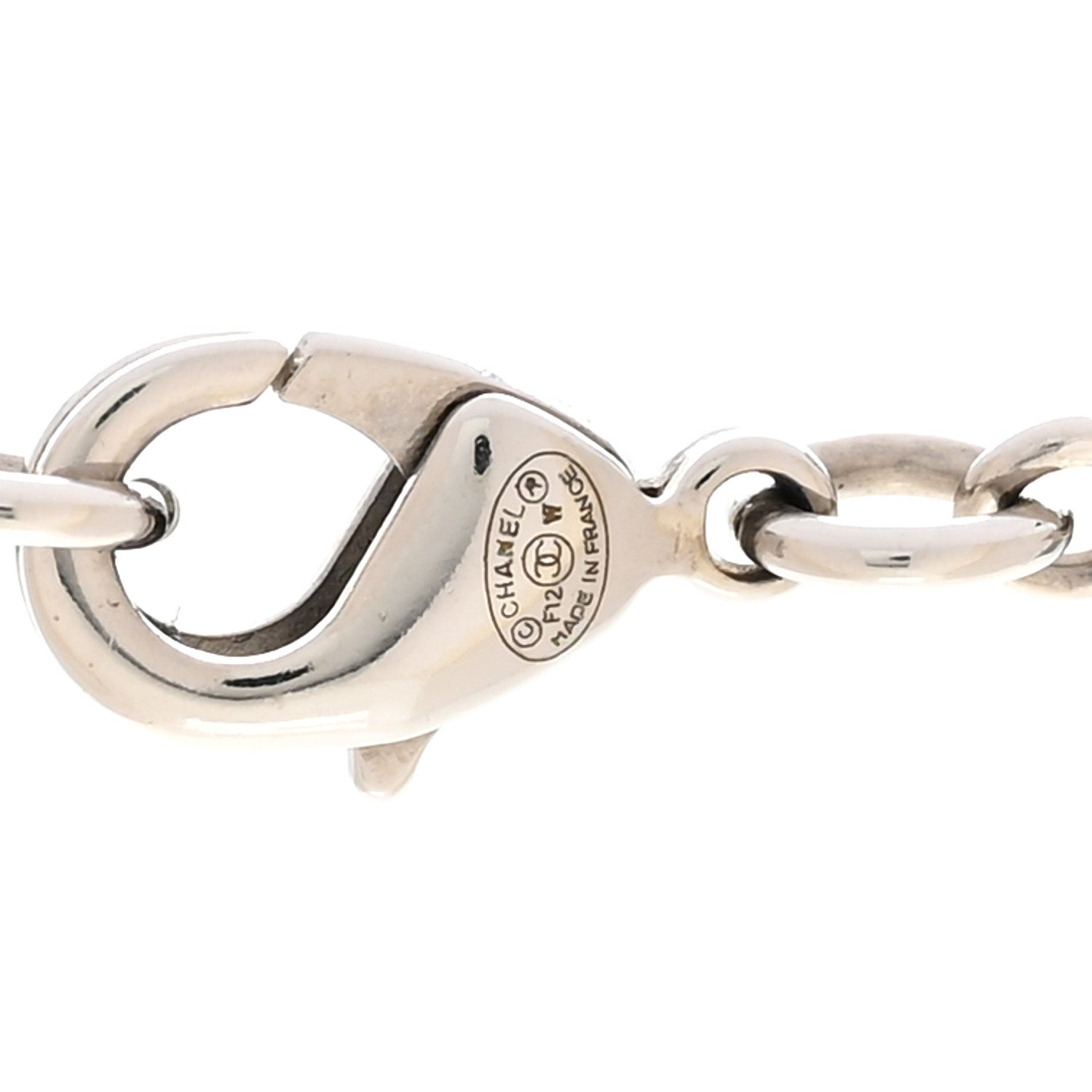 Chanel Crystal Timeless CC Necklace Silver 5 of 7