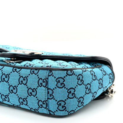 Gucci Monogram Multicolor Matelasse Diagonal Small GG Marmont Shoulder Bag Light Blue 10 of 10