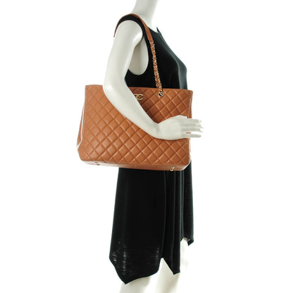 Chanel Calfskin Quilted Timeless Tote Beige 2 of 8
