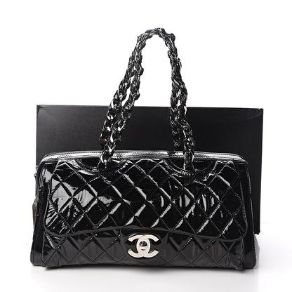 Chanel Patent Quilted Day Glo Flap Bag Black 10 of 10