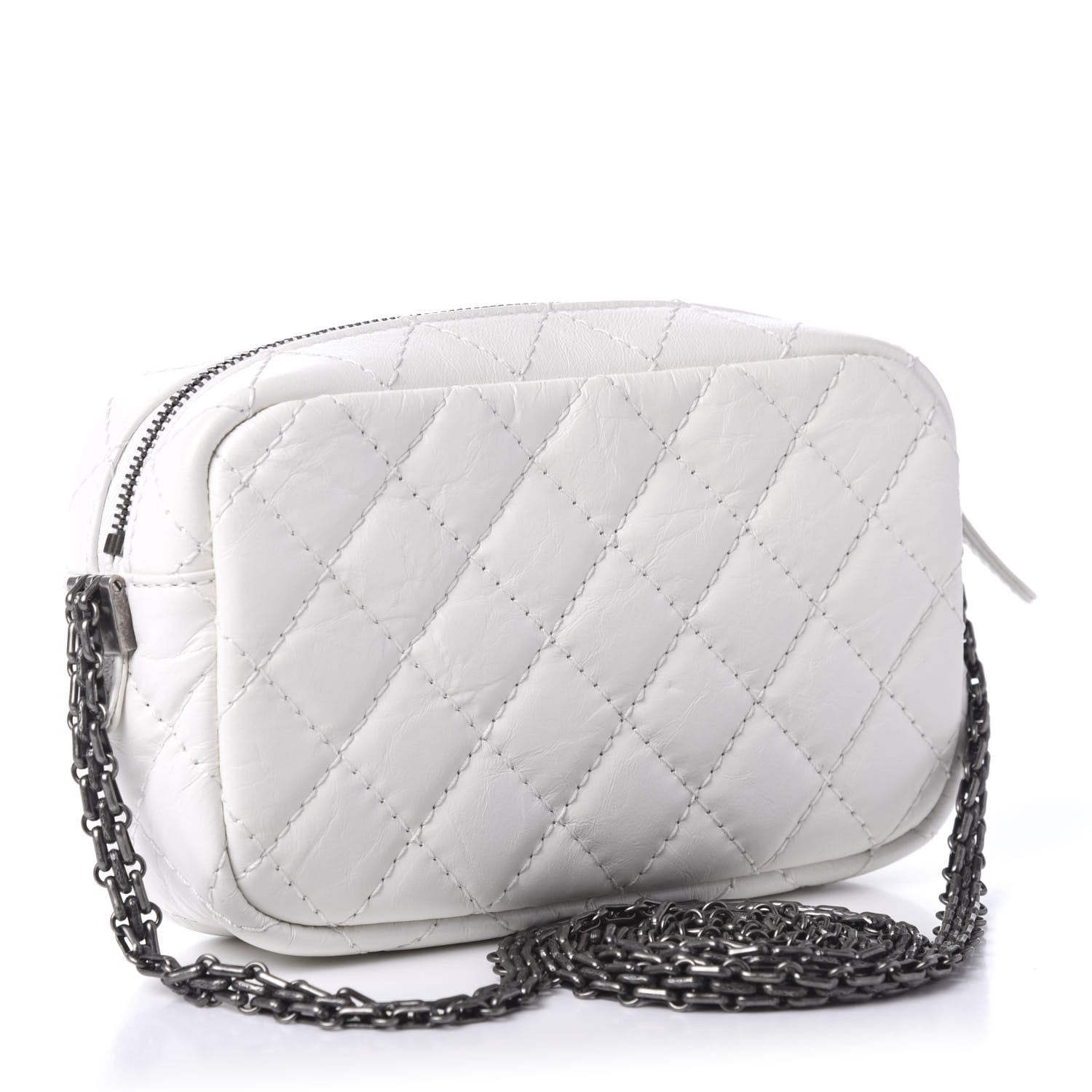 Chanel Aged Calfskin Quilted Mini Reissue Camera Case White 3 of 10