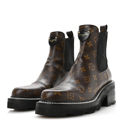 Louis Vuitton Patent Monogram LV Beaubourg Ankle Boots 41 Black 4 of 8