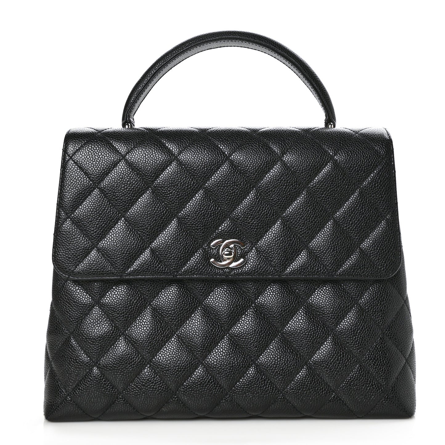 Caviar Quilted Jumbo Kelly Flap Black