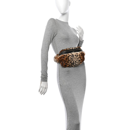 Saint Laurent Rabbit Fur Leopard Print Belt Bag Beige 2 of 13