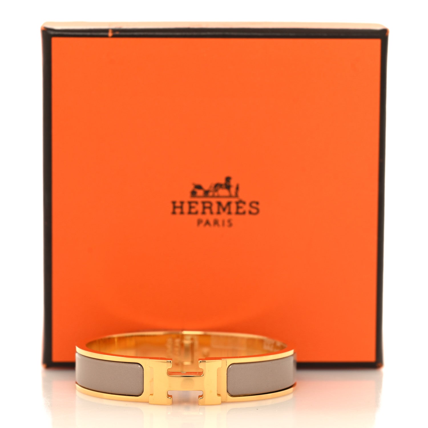 Hermes Enamel Narrow Clic Clac H Bracelet PM Marron Glace 5 of 5