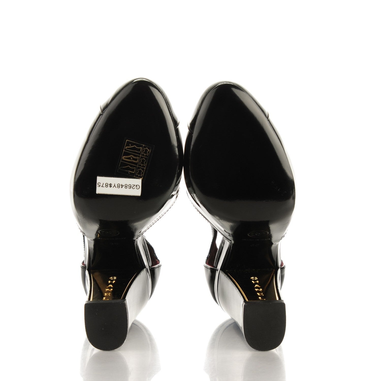 Chanel Patent Cap Toe Ankle Strap Pumps 36 Black 5 of 8