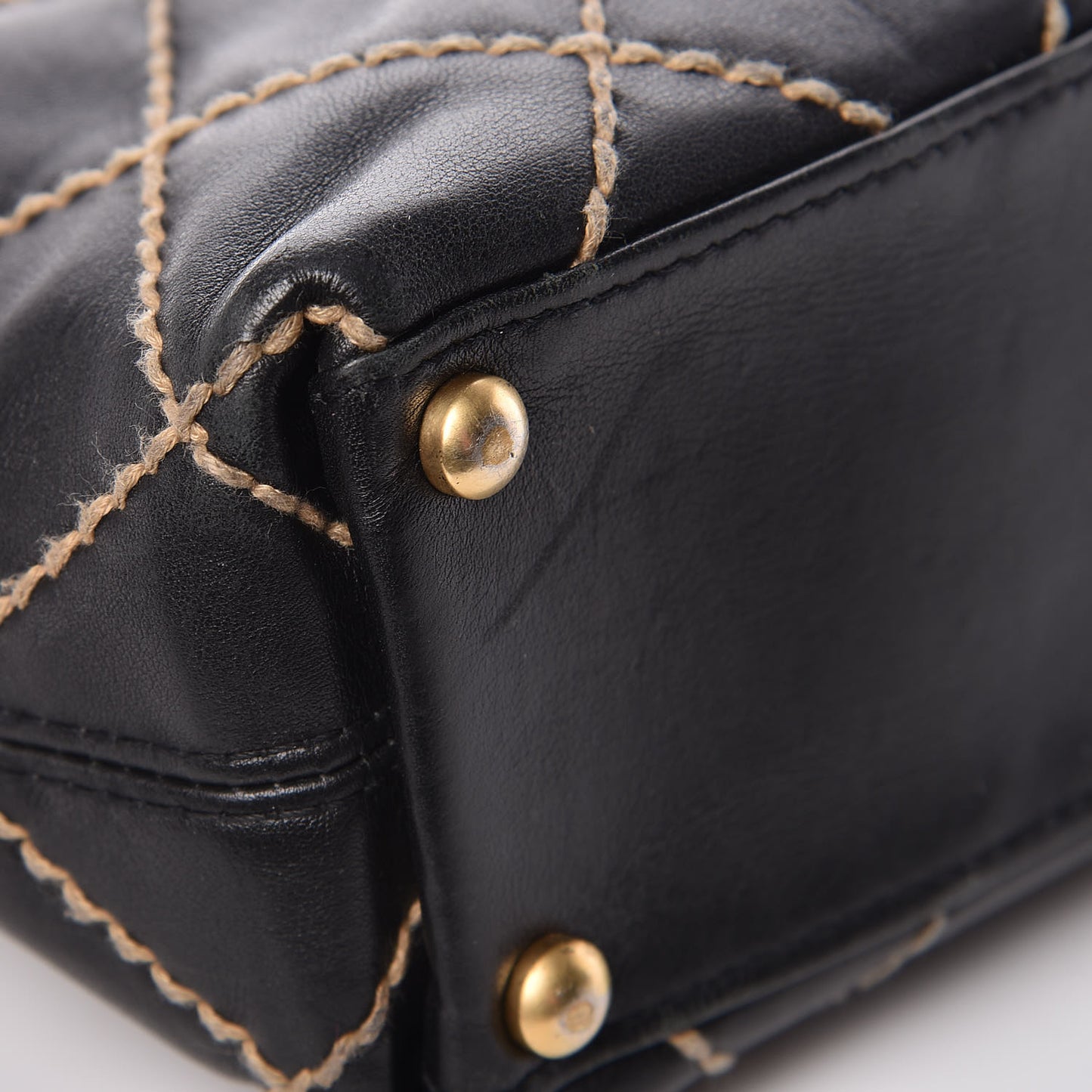 Calfskin Wild Stitch Tote Black