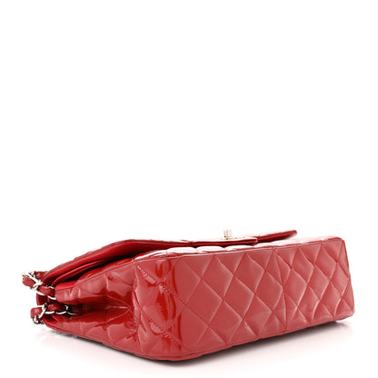 Chanel Patent Quilted Jumbo Double Flap Red 4 of 12